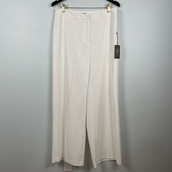 NWT Vince Camuto Wide Leg White Dress Slacks Size 8 - Picture 1 of 6